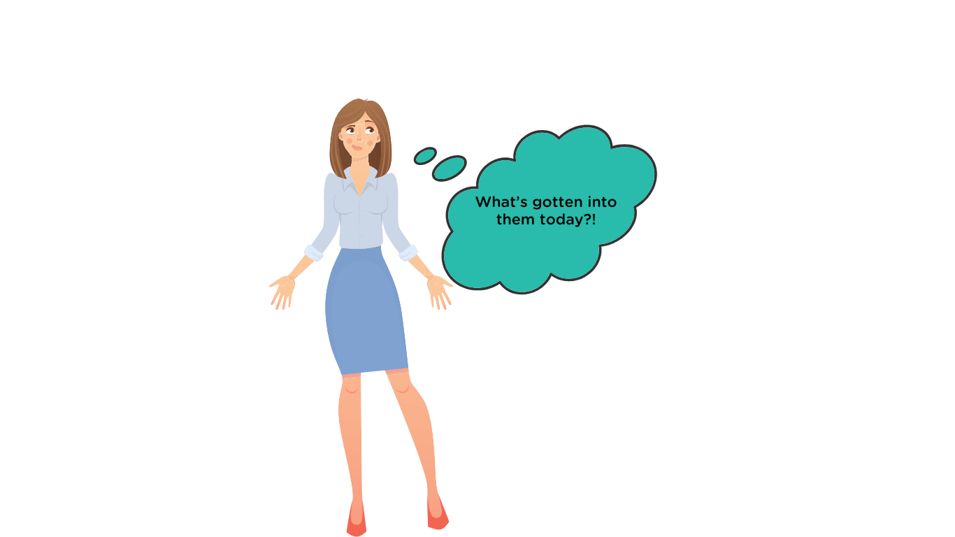 An important cartoon image of a woman with a thought bubble.